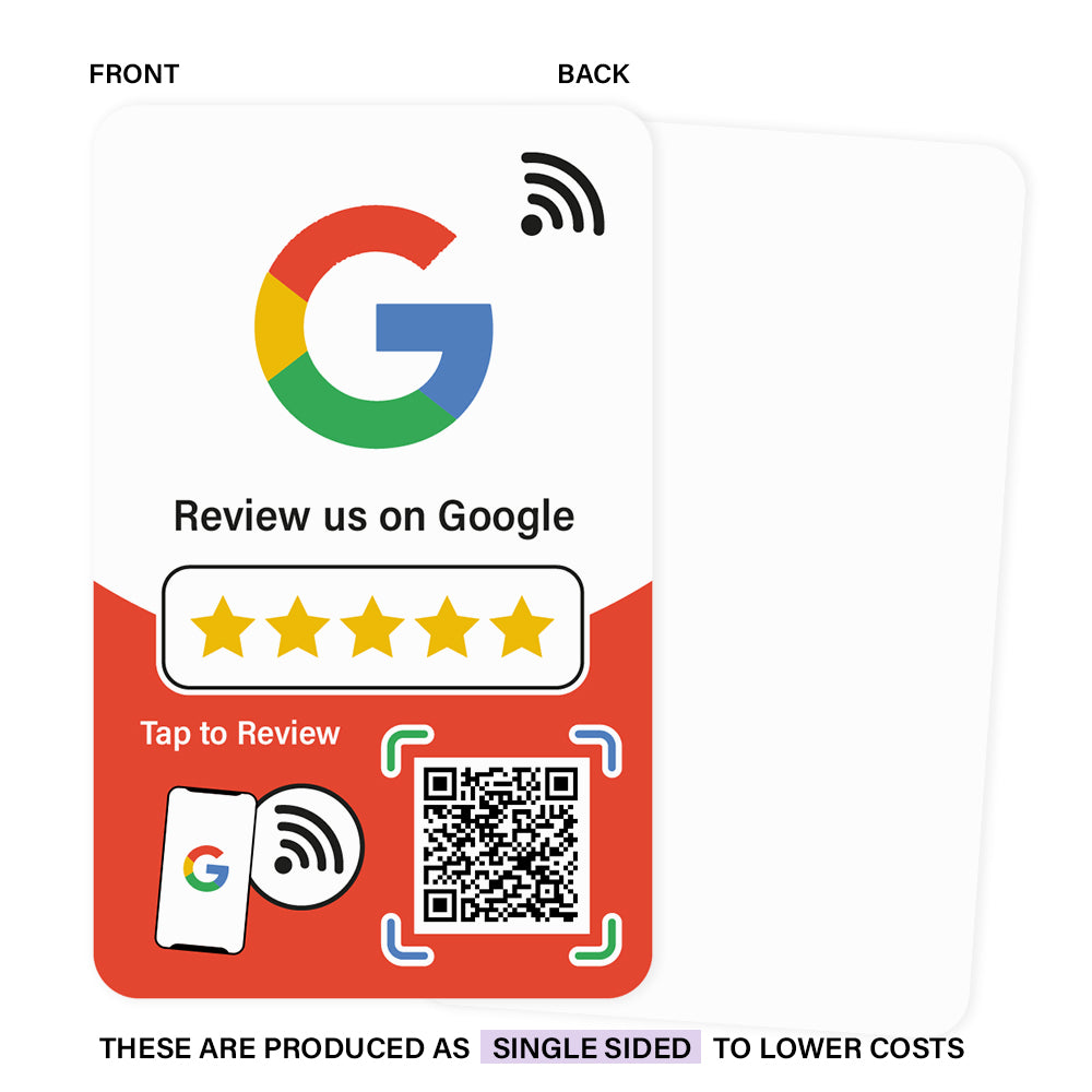NFC Review Cards for Google (Single Sided)