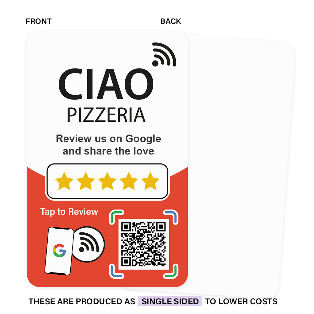 NFC Review Cards for Google with Logo (Single Sided)