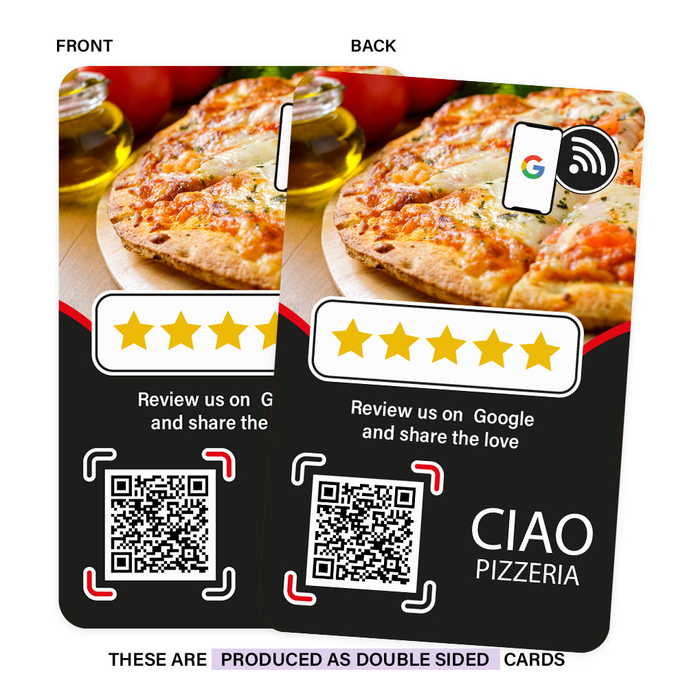 Fully Branded NFC Review Cards for Google (Double Sided)