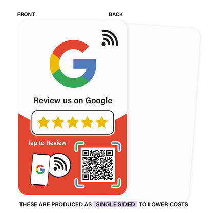 NFC Review Cards for Google (Single Sided)