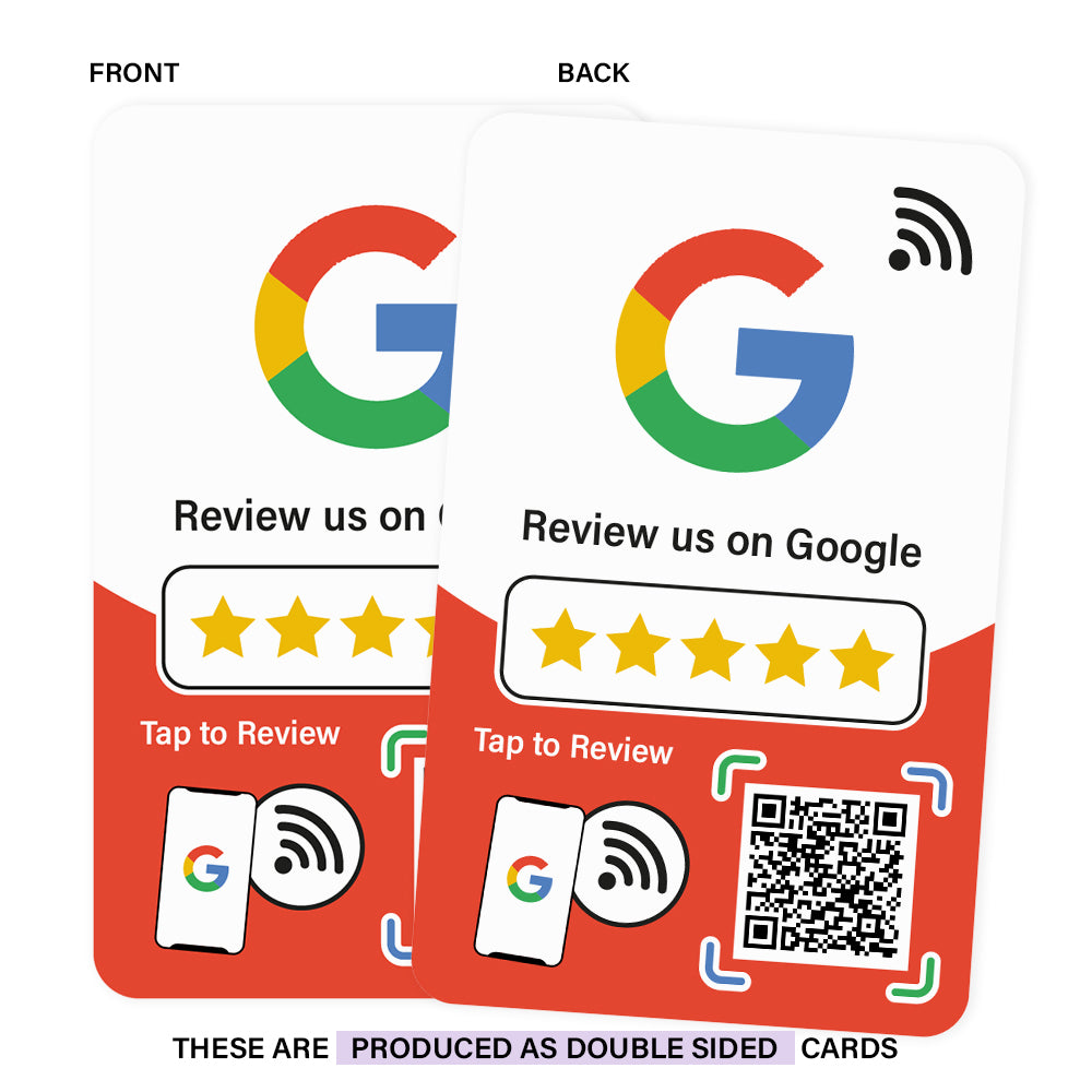 NFC Review Cards for Google (Double Sided)