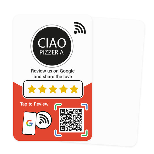 NFC Review Cards for Google with round Logo (Single Sided)
