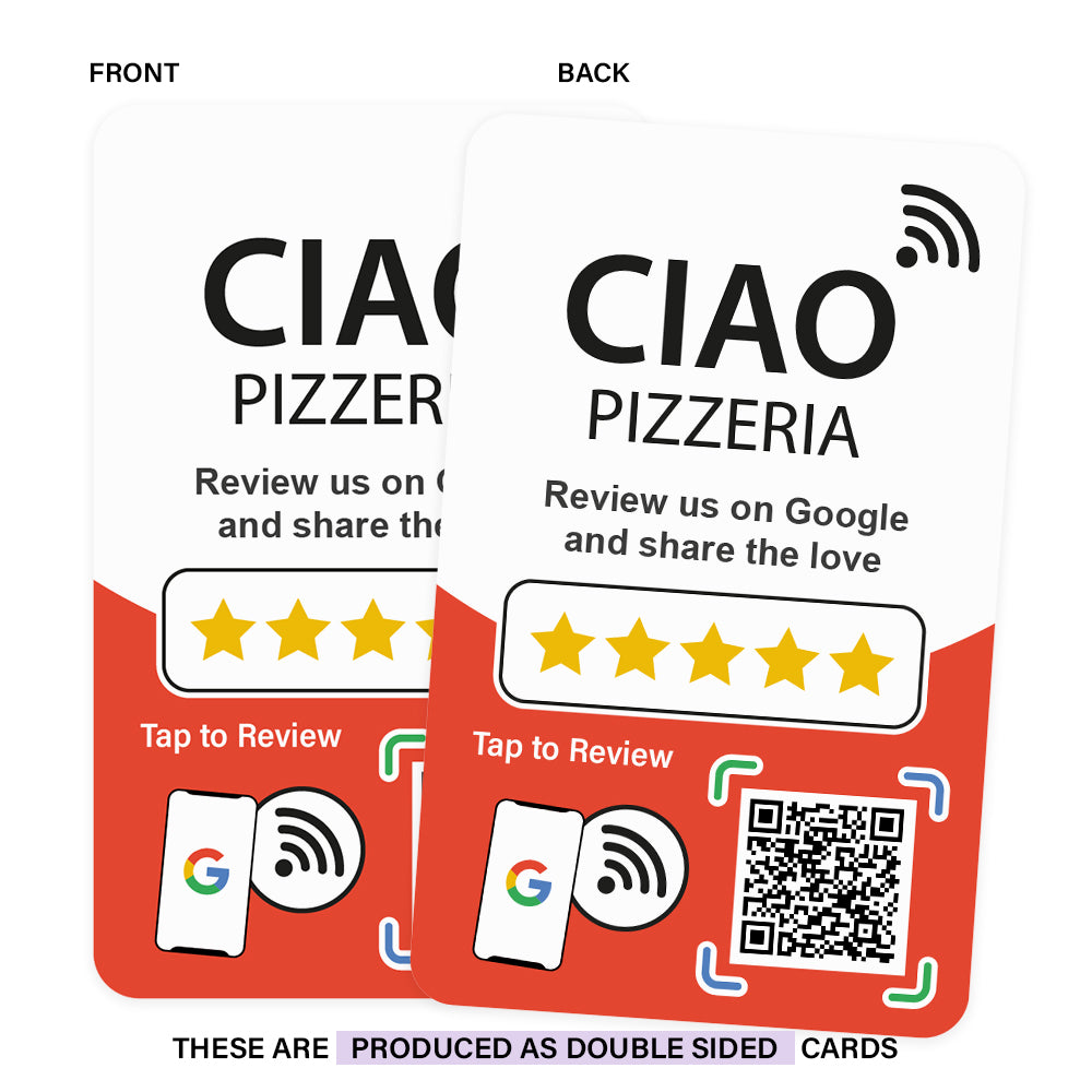 NFC Review Cards for Google with Logo (Double Sided)