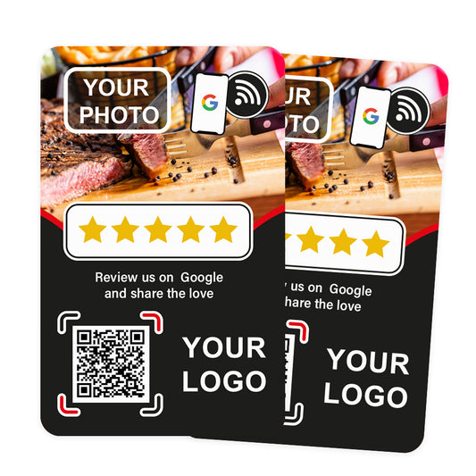 Fully Branded NFC Review Cards for Google (Double Sided)